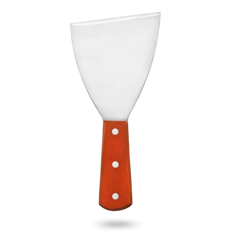 Set Of 2 Stainless Steel Spatulas for Grilling Iron Plate Cooking Pizza Steak Wooden Handle Slotted Spatula