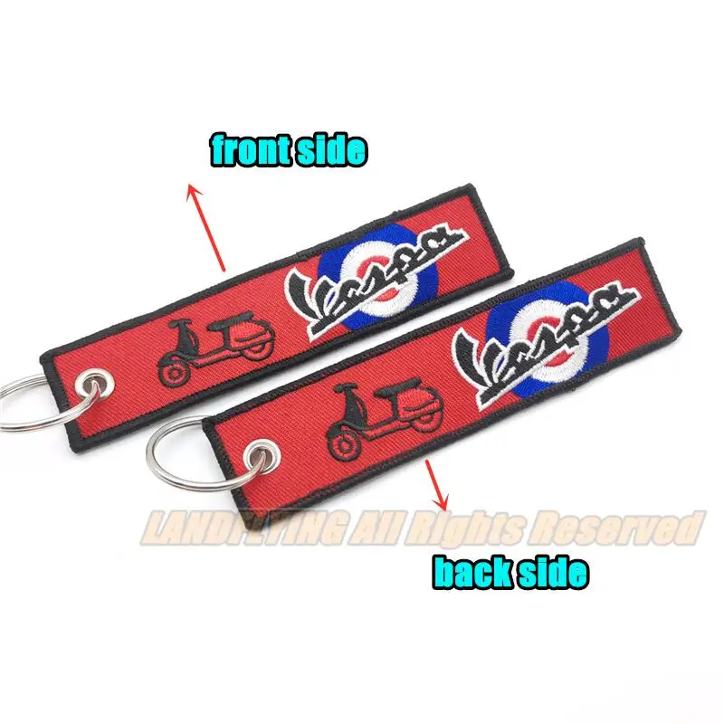 Motorcycle Keychain Embroidery Keyring Keyfob Key Chain For Piaggio VESPA GTS300 Sprint Primavera Super GTV LX PX ET Key Holder