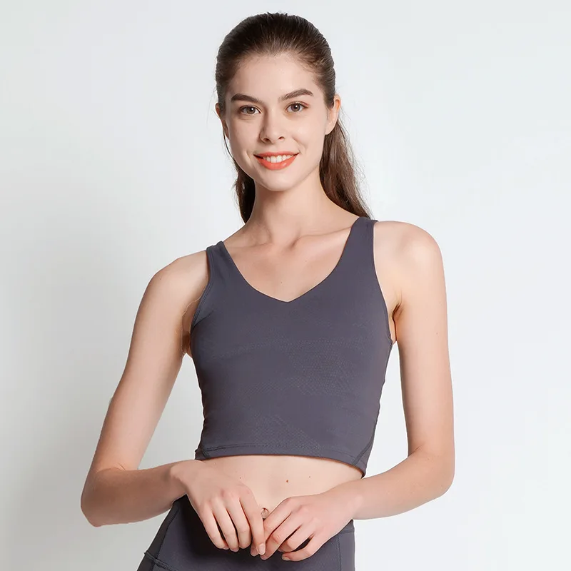 Spring and summer new cross beauty back yoga bra hairless nudity high intensity spring and summer new yoga vest female nudi