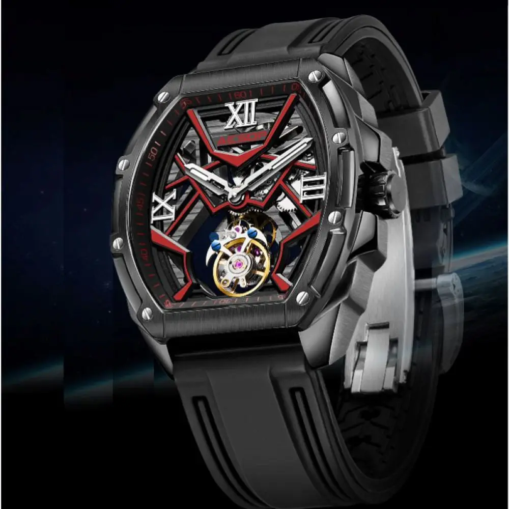 AESOP 7059 Tourbillon Movement Watch For Man Skeleton Sapphire Luminous Men's Manual Mechanical 50M Waterproof Watches RICHARD