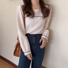 

Blouses Women Long Puff Sleeve Autumn Korean Style Elegant Ladies Simple Loose Plus Size 4XL Breathable All-match Feminina Chic