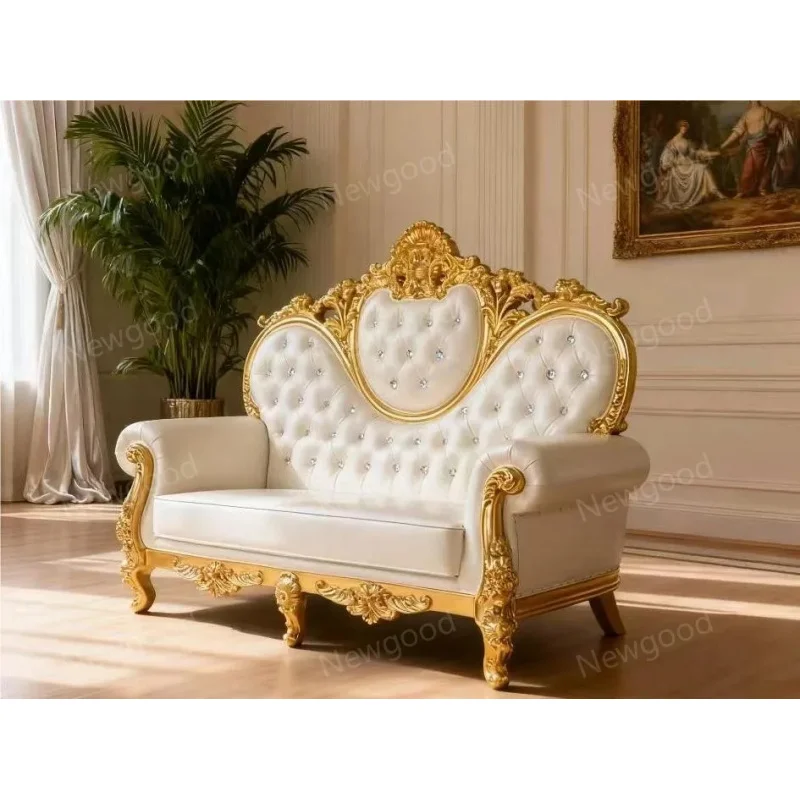 Divano Elegante Ispirato allo Stile Barocco, Lusso Europeo per il Salotto della Tua Villa - immagine 2