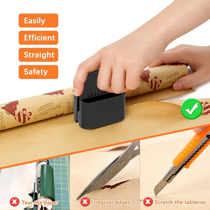 wrapping paper cutter gift wrap cutter Christmas gift wrapping paper roll cutter with 2 interchangeable blades 1 piece