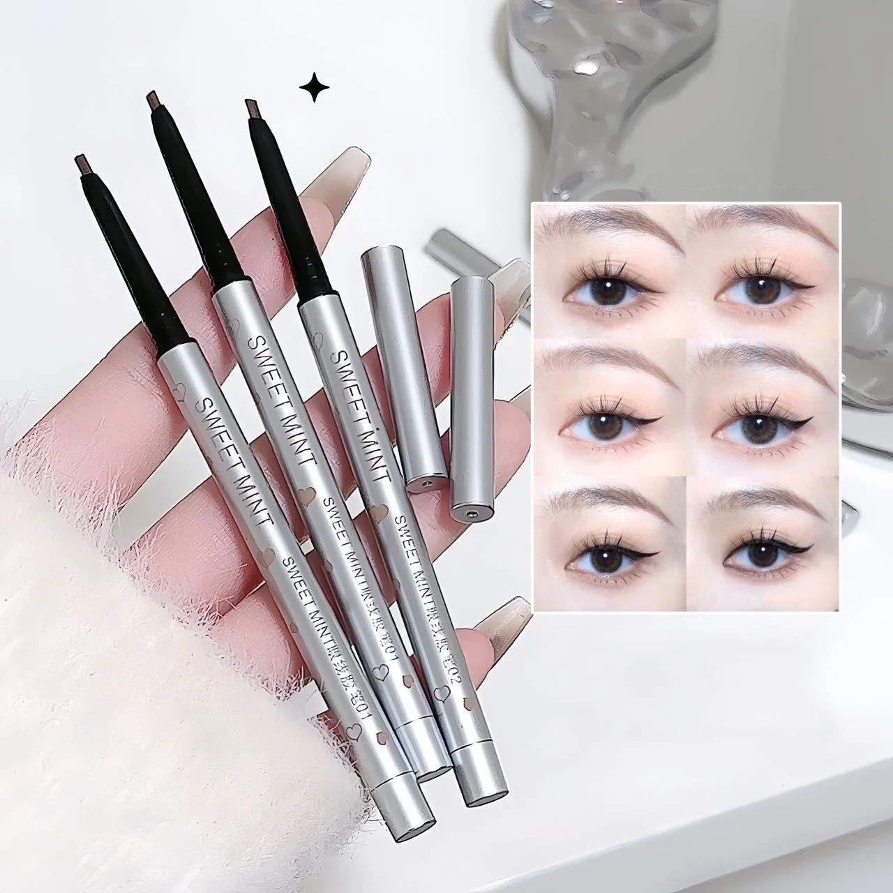 Matte Lying silkworm Eyeliner Gel Pen Lasting Waterproof Not Blooming Quick Drying Eye Liner Pencil Brown Eyebrow Pen Makeup 2
