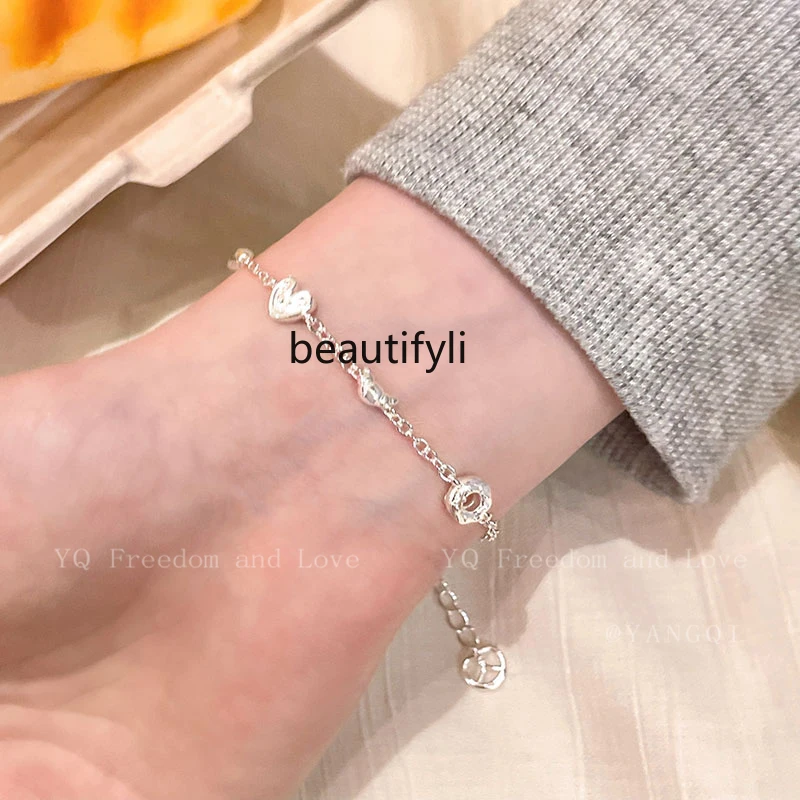 Love Donut Croissant Bracelet Women's Niche Unique Design Silver Bracelet Exquisite Girlfriends Couple Accessories