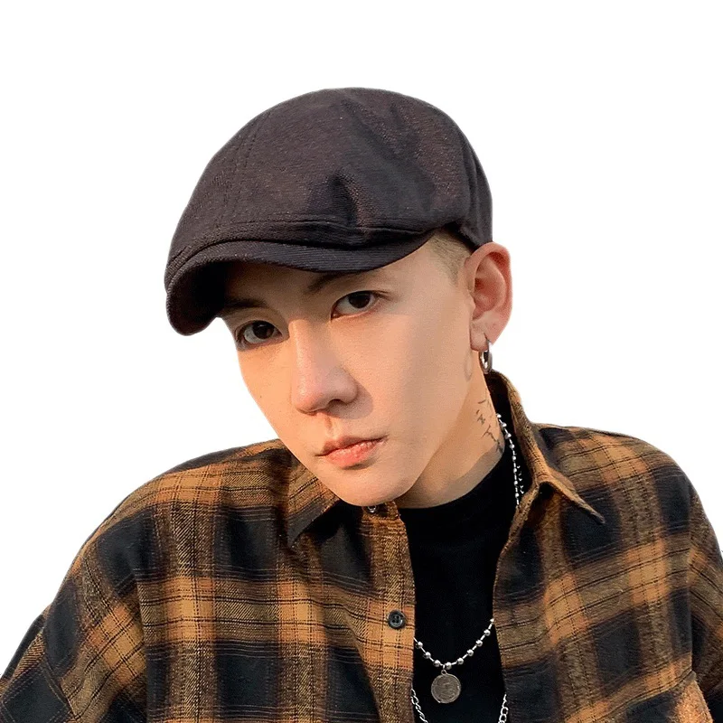 Printemps Été Lin Newsboy Cap Nouveau Blanc Gris Jaune