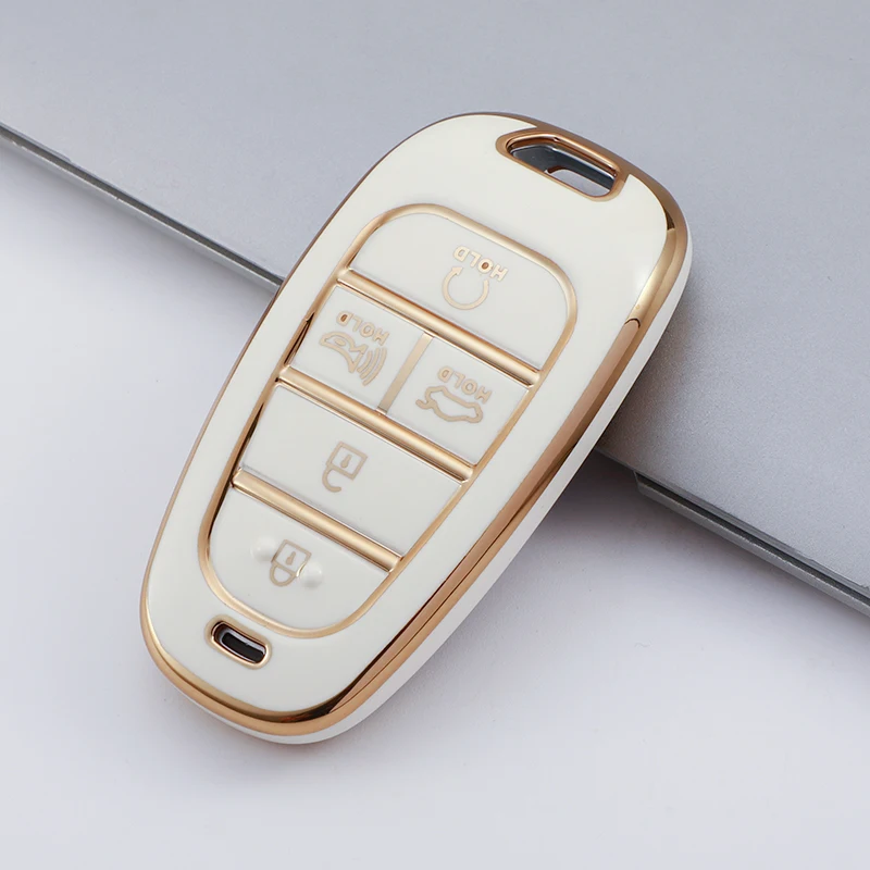 Key Case Cover TPU Car Hyundai Santa Fe Tucson NEXO NX4 Atos Solaris Prime