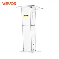 VEVOR Acrylic Podium 45in Tall Plexiglass Podium 47.5in School Table Acrylic Pulpits for Churches with 8 mm Thick Acrylic Board 1
