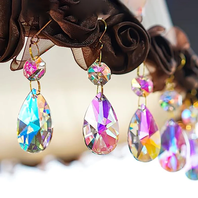 Prism Suncatcher Hanging Window Crystals Rainbow feng shui AB Colorful Octagonal Maple Leaf Pendant Garden Wedding Home Decor