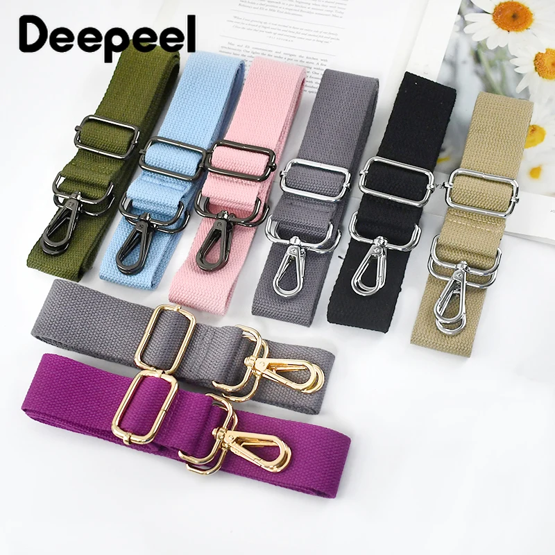 1Pc 38mm Wide Canvas Color Bag Strap Handbag Crossbody Replacement Shoulder Straps 80-130cm Adjustable Tape Women Bags Accessory