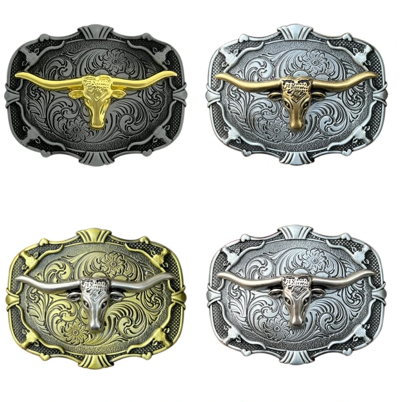 

Horn Belt Buckles Filigree Gift for Father Teacher Replacement Belt Buckle for Men Vintage Metal Replacement