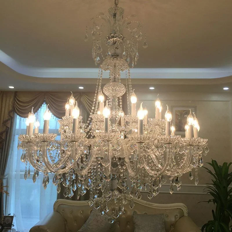 

Staircase Chandelier European Crystal Chandelier Luxury Atmosphere Duplex Building Villa Living Room Headlight Hotel