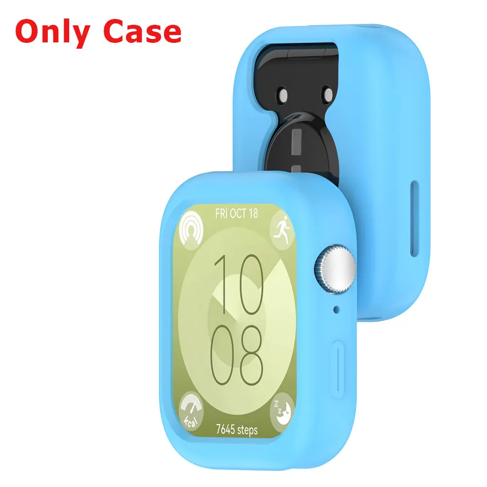 Silicone Watch Strap with Protective Case for Huawei Watch Fit 3: All-In-One Band and Screen Protector Combo