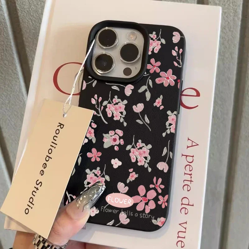 Pink Flower Pattern Soft Phone Case Cover