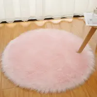 1PC 30cm Soft Artificial Wool Seat Cushion Round Fur Chair Mat Hairy Carpet Warm Wool Rug Home Bedroom Decoration Accessories 4