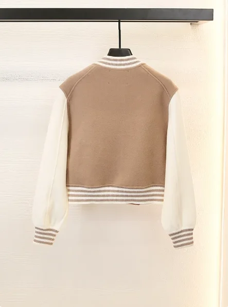 

Women's Coat Stand Collar Embroidery Single Breasted Casual Jacket