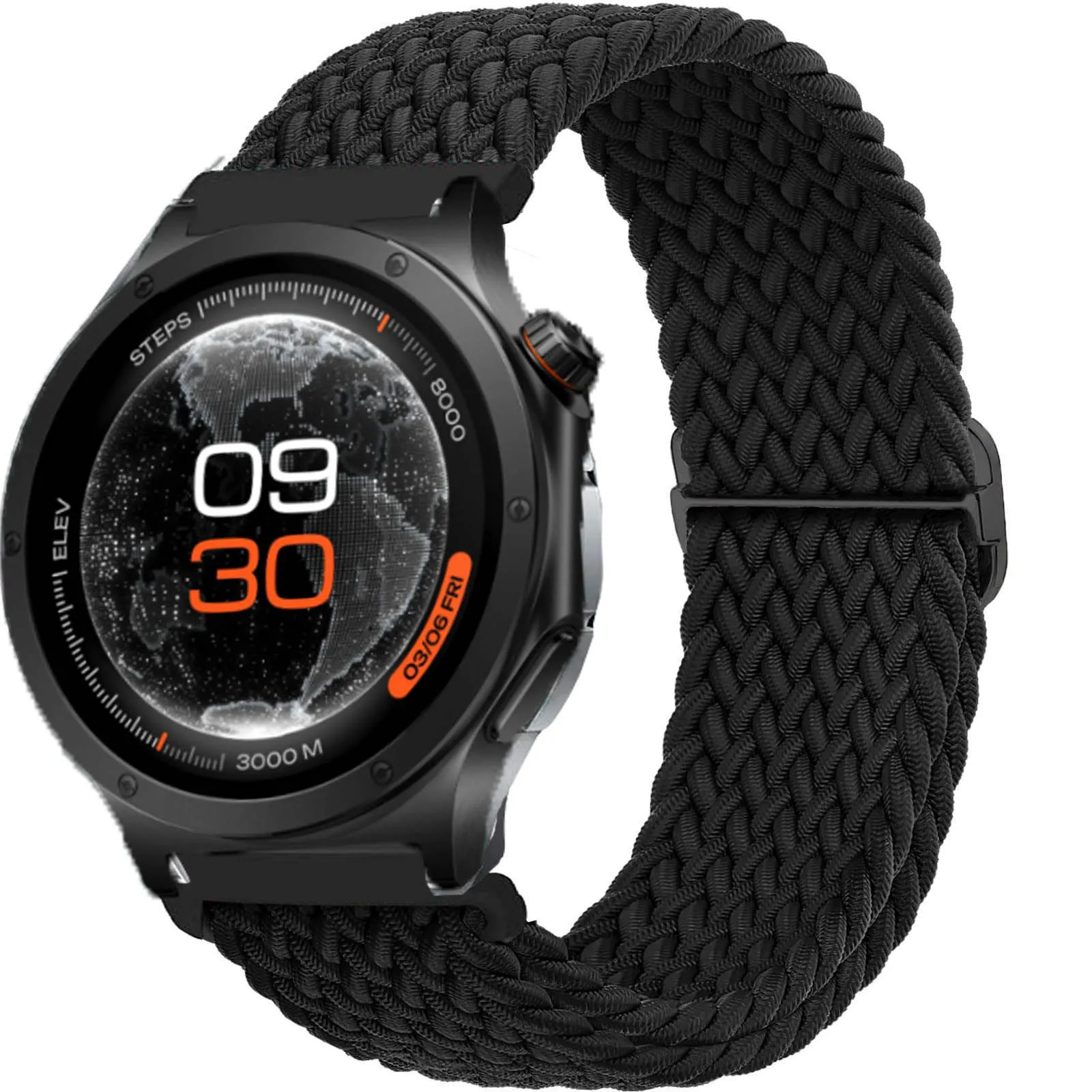 22mm Sport Nylon Braided Bracelet Smartwatch Strap Accessories