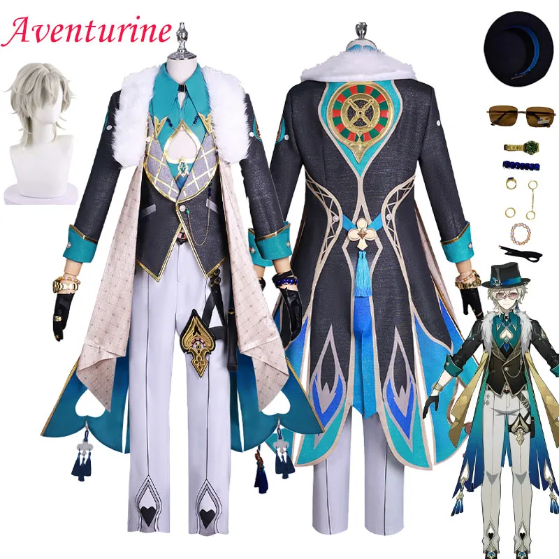 Honkai: Star Rail Aventurine Black Outfit Party Carnival Halloween Cosplay Costume