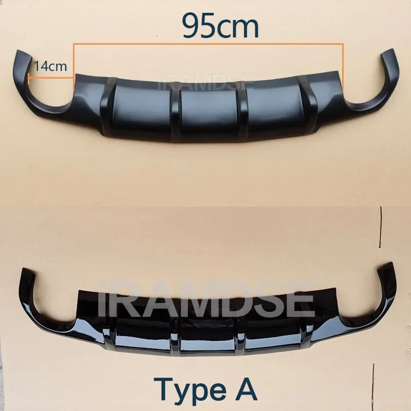 Rear Bumper Diffuser Rear Diffuser for Volkswagen Scirocco R GLossy BLack Car Body Kit R20 2009-2014 15 16 17 Plastic Splitter Lip Bumper Spoiler rear bumper lip,double sided adhesive spoiler,rear bumper diffuser