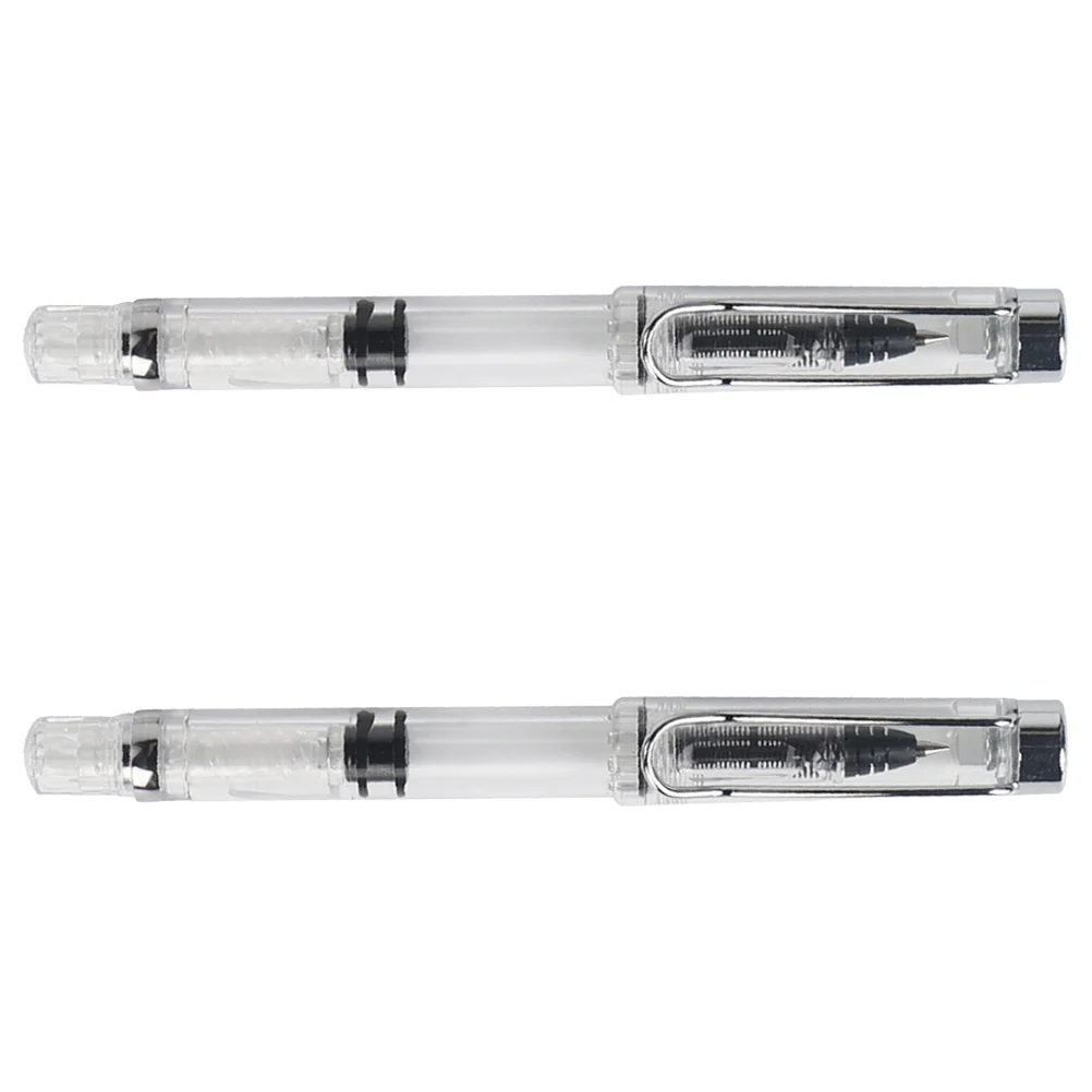 

2 Pcs Water-based Pen Gel Pens Ink for Artists Non-carbon Piston Filling Delicate Plastic Travel Office