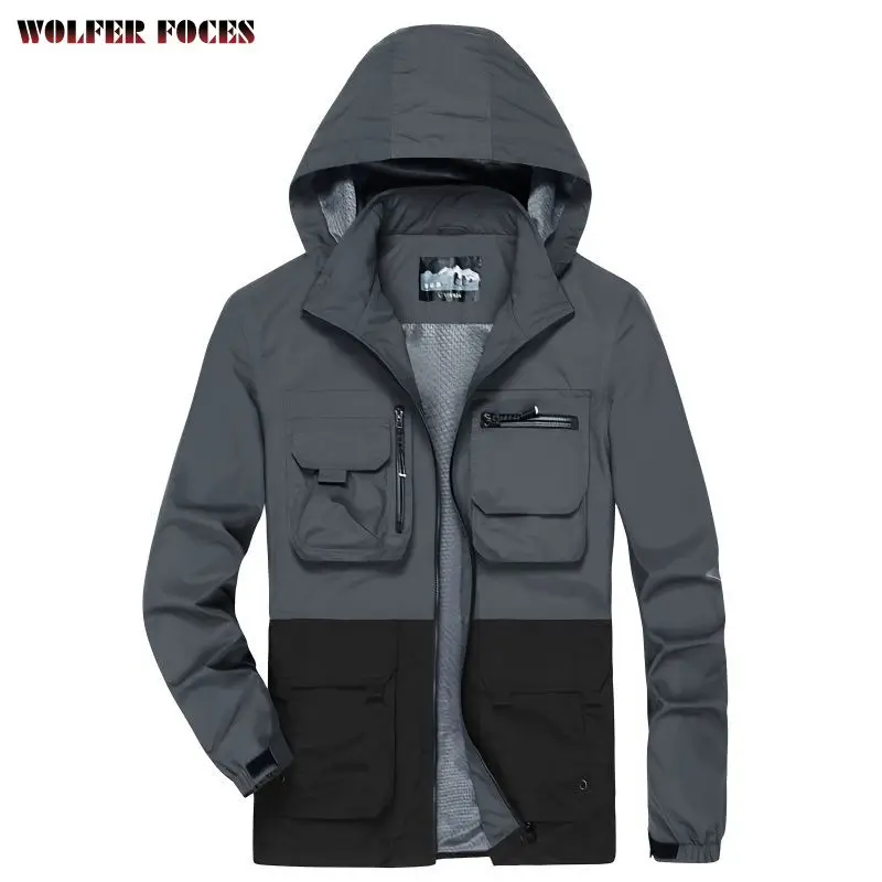 Men's Cold Jackets Parkas Streetwear Sweatshirt With Zipper Hooded Bomber Clothing Winter Sweat-shirt Mens Waterproof Coat Style