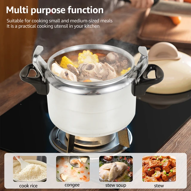 3L Outdoor Camping Small Pressure Cooker Stainless Steel Household Gas Cooker Cooking Pot Pressure Cooker Kitchen Cookware 6