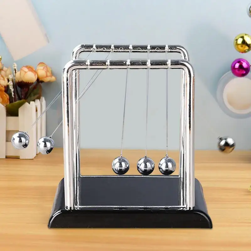 Newton Cradle newtons cradle Balance Steel Balls Science Pendulum Desk Toy Metal Pendulum Ball School Teaching Supplies Creative Decoration