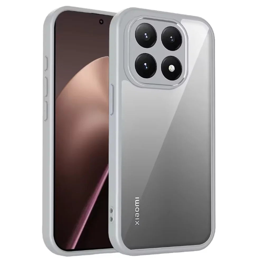 Enhanced Shockproof Clear Matte Back Cover with Air Cushion Silicon Bumper