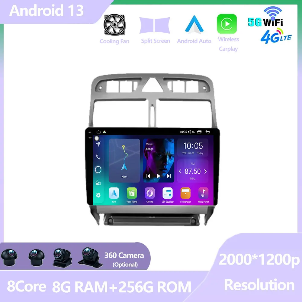 

Android 13 For Peugeot 307 CC SW 2002 - 2013 4G SIM Car Multimedia Radio Player GPS Navigation Screen Auido Stereo WIFI BT Tools