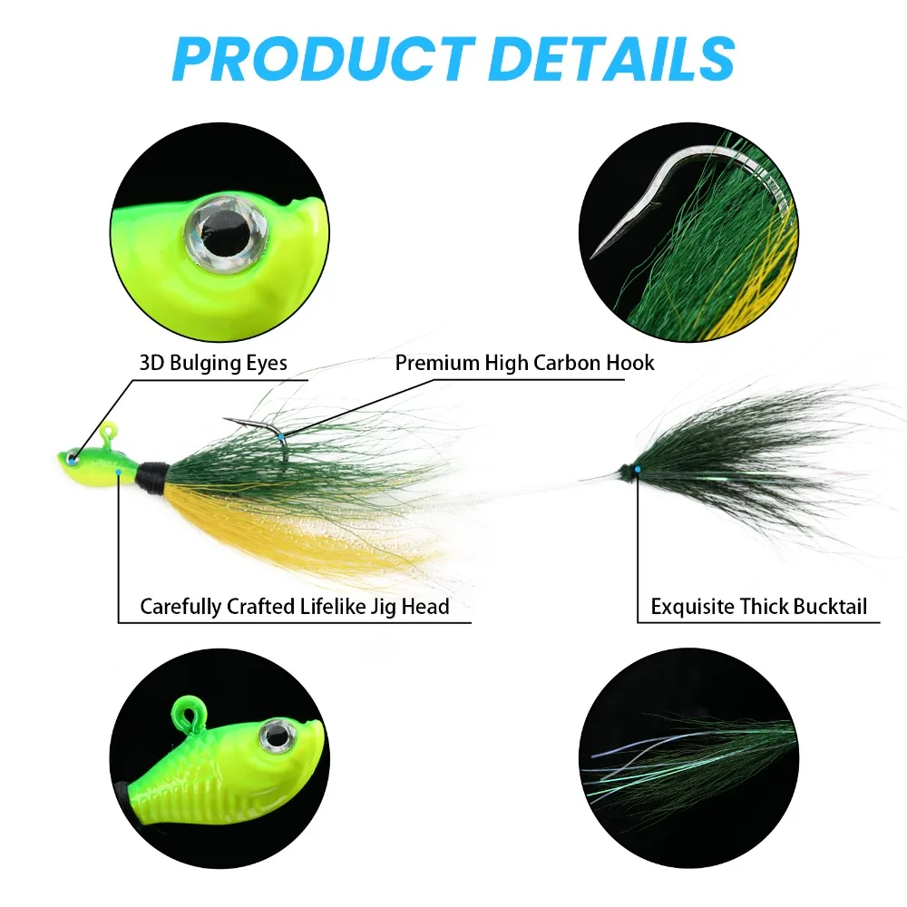 Goture 7g 14g 28g 56g Bucktail Jigs 3
