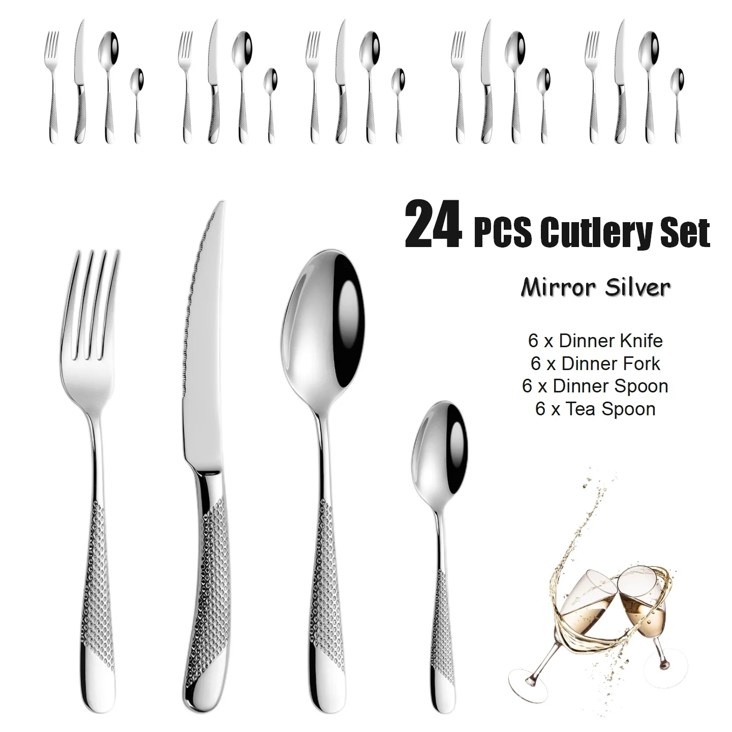 24PCS - Silver
