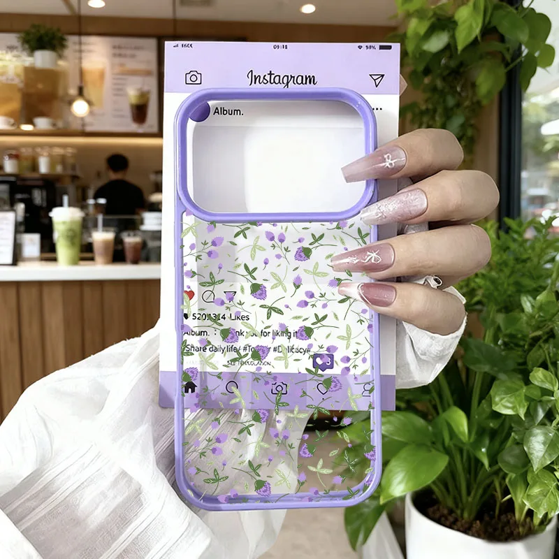 Floral Pink White Clear Shockproof Phone Case – Transparent Hard Cover