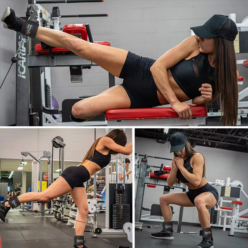 Padded Ankle Straps 1/2PC Ankle Straps for Cable Machines D-Ring Comfortable Gym Pulley Anklet Fitness Anklet for Gym Pulley ankle straps fitness ankle straps