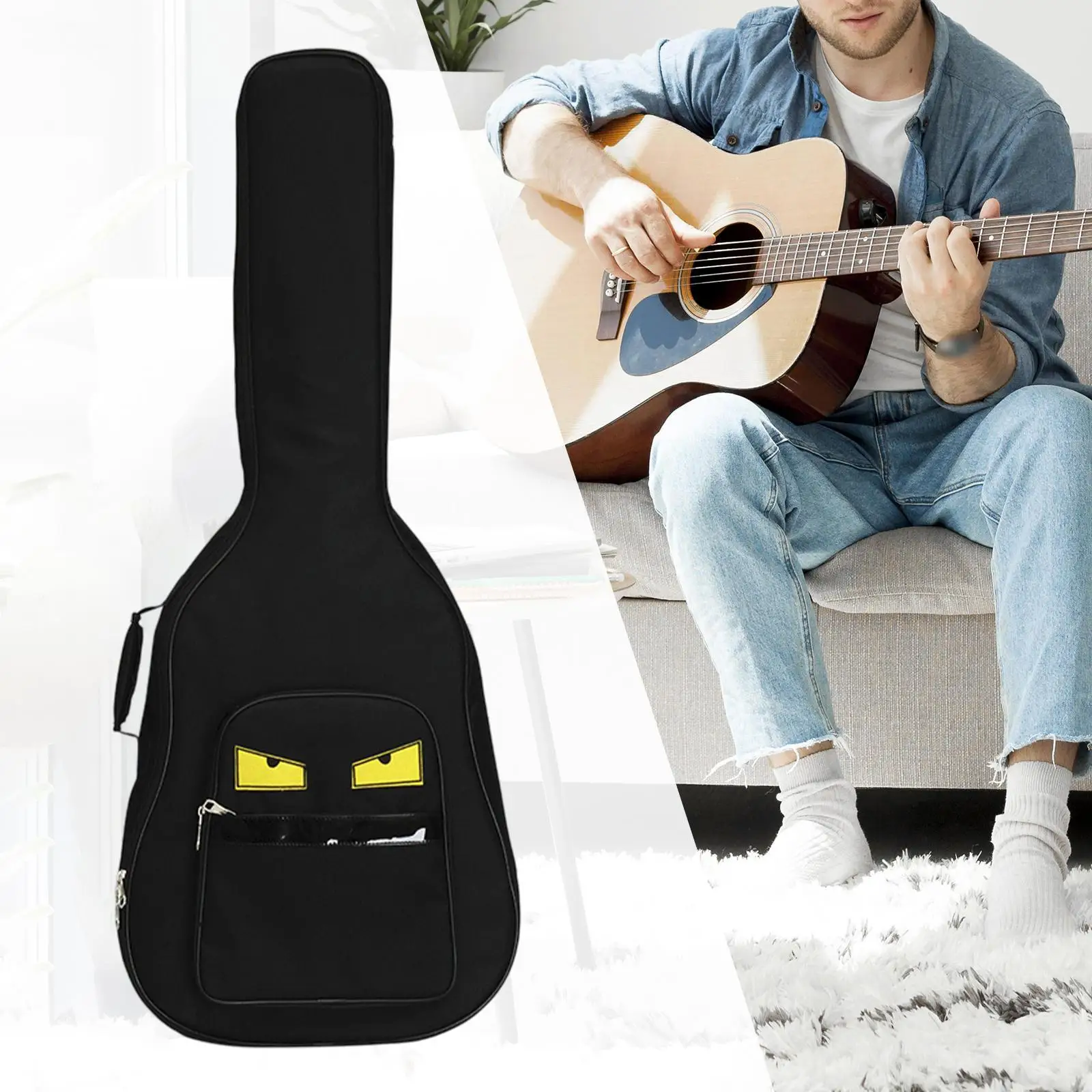 Cartoon Guitar Gig Bag Thick Padding Carrying Bag for 40inch/ 41inch Basses