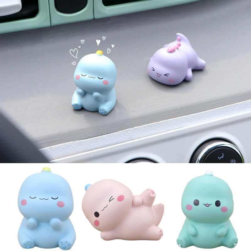 

Cartoon Cute Dinosaur Auto Ornament Car Styling Dashboard Doll Dinosaur Figurines Creative For Car Home Office Decoration Dector