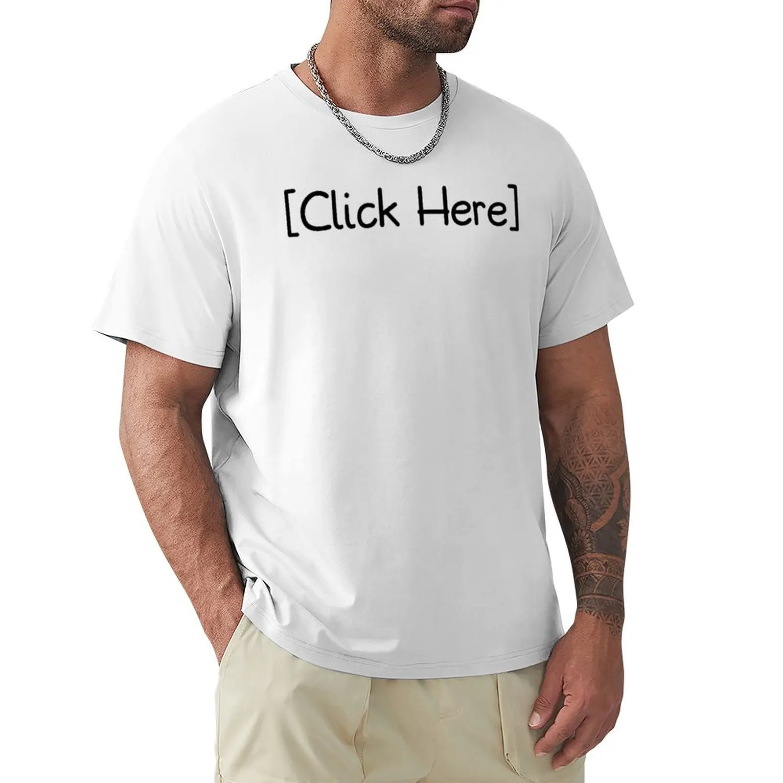 

Click Here T-Shirt vintage summer tops mens clothes