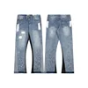 Loose Casual Men's Jeans Graffiti Spray Paint Micro Flare Street Style Patchwork Long Trousers Hip Hop Fashion 3