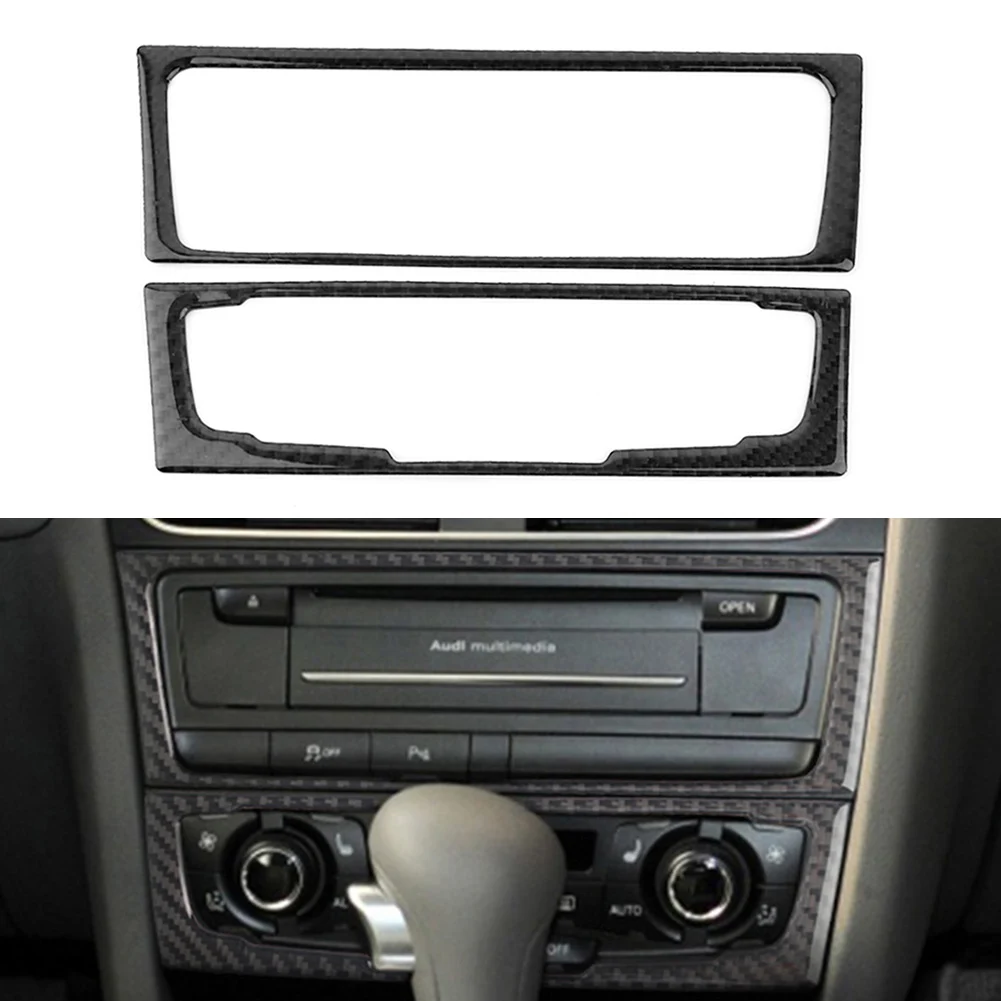 

Автомобильная консоль для Audi A4 B8 A5 Q5 B7 2009-2016, отделка панели CD, украшение только из углеродного волокна, стандарт LHD, 2 шт.