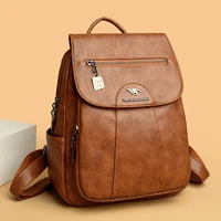 5 couleurs femmes sacs à Dos en cuir souple Vintage femme sacs à bandoulière Sac a Dos décontracté voyage dames Sac à Dos Mochilas sacs d'école 3