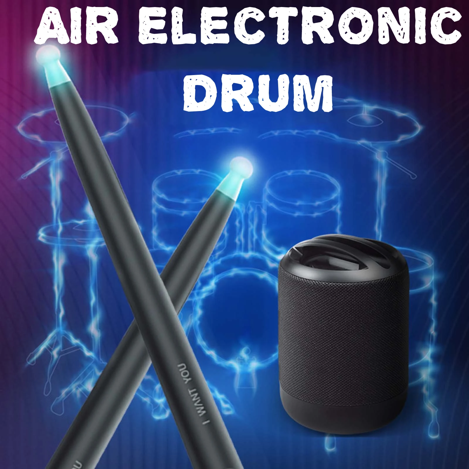 Portátil Air Electronic Drum Somatosensory Drum Simulação Bateria