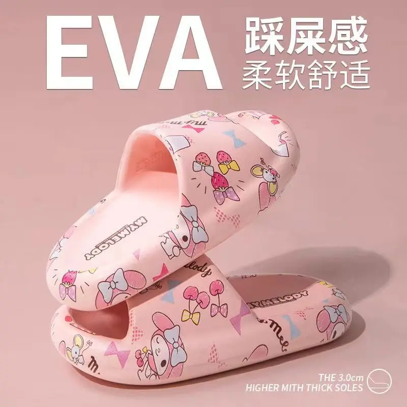 

Детские аксессуары для ванной Sanrio для девочек и принцесс, Нескользящие мягкие подошвы, тапочки для детей и девочек