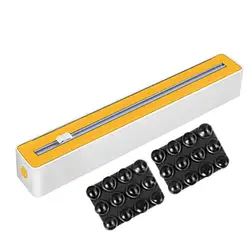 Sturdy Suction Base Food Wrap Dispenser with Cutter for Kitchen and Restaurant Use (Yellow)