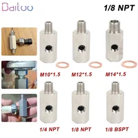 Side Holes Oil Pressure Sensor Connector 1/8 NPT Female To 1/4NPT 1/8NPT 1/8BSPT M10 M12 M14*1.5 Feed Line Gauge Tee Adapter 1