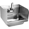 Rust Steel Sink with Faucet and Splash Guard, Commercial Wall Mounted Home Kitchen Sink 17 x 15 Inches 1
