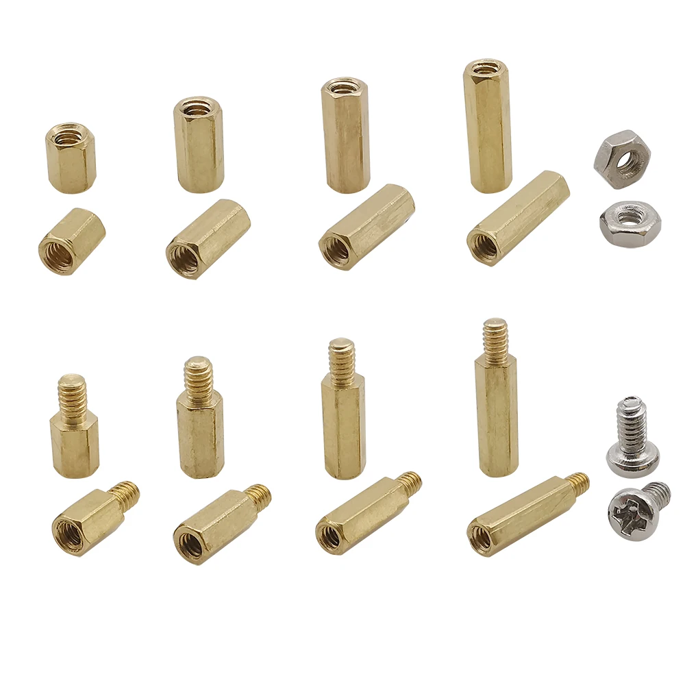 300 pces m2 hex latao impasse linha 01