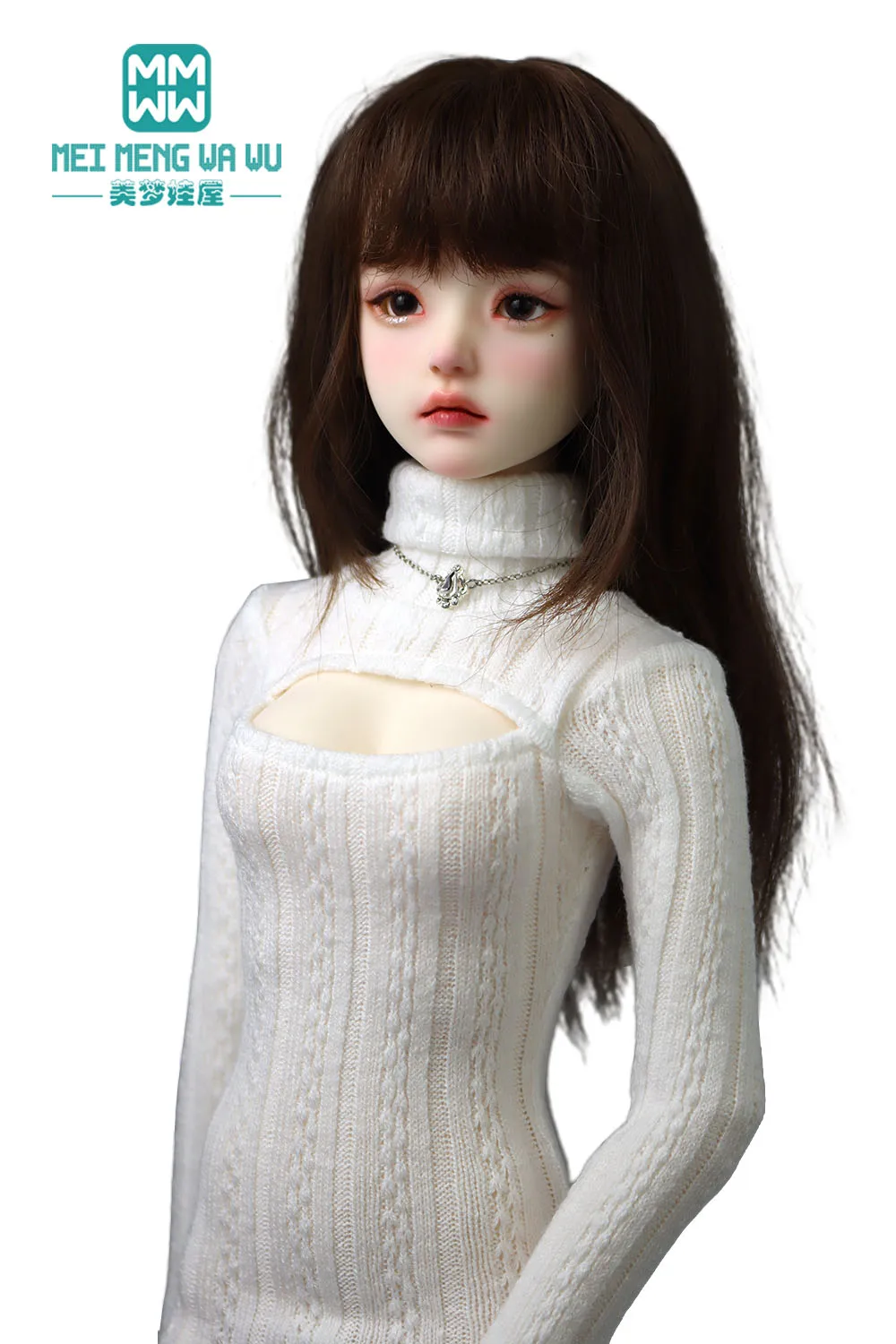 BJD Puppenkleidung für 1/4 1/3 MSD SD DD Spielzeug Gelenkpuppen Mode Twist Rollkragenpullover Kleid Mädchen Geschenk – Detail 7