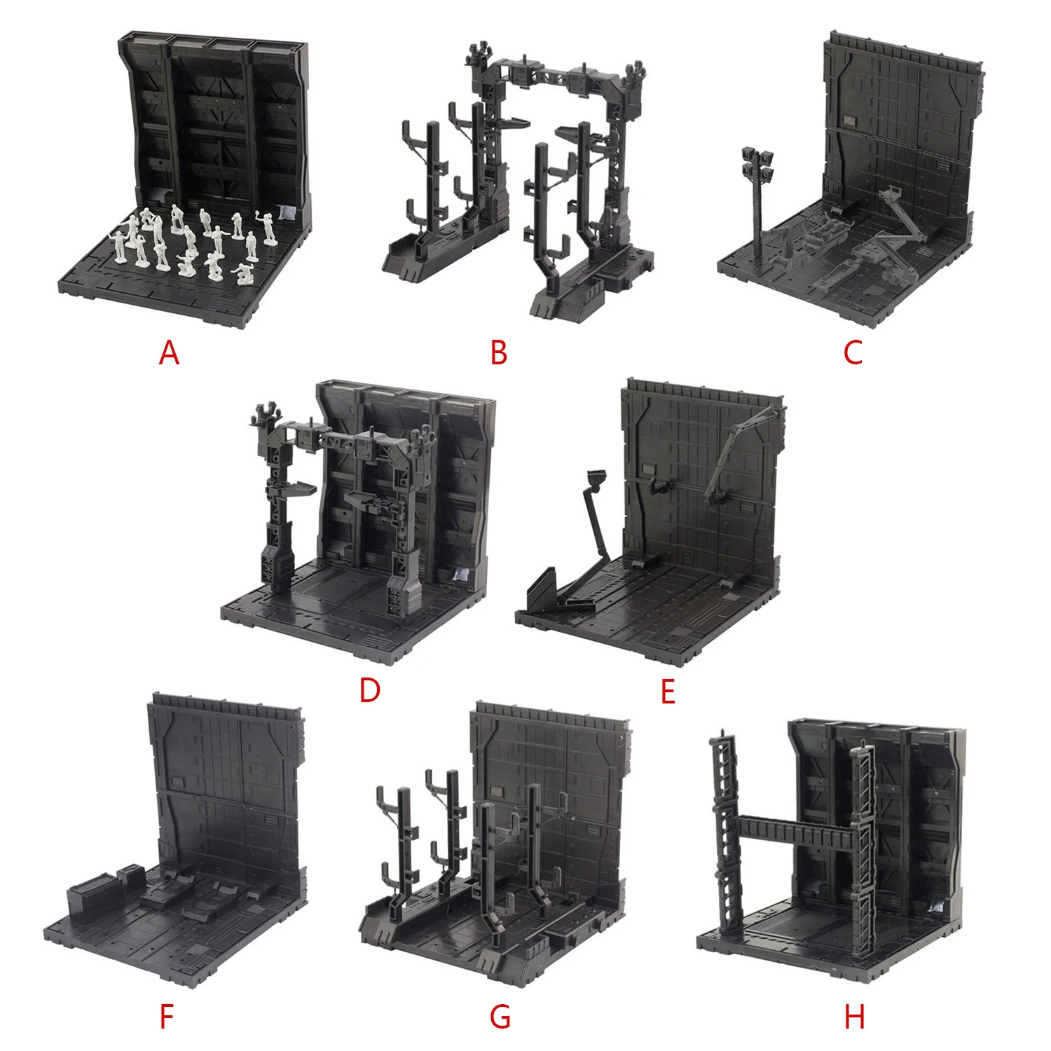 Besegad DIY Assembly Action Base Machine Nest for Gundam Gunpla Stand Bases Support Robot Action Figure Models Accessories cast iron air compressor switch five six seven outlet pressure regulator valve support air pump assembly pressure gauge stand