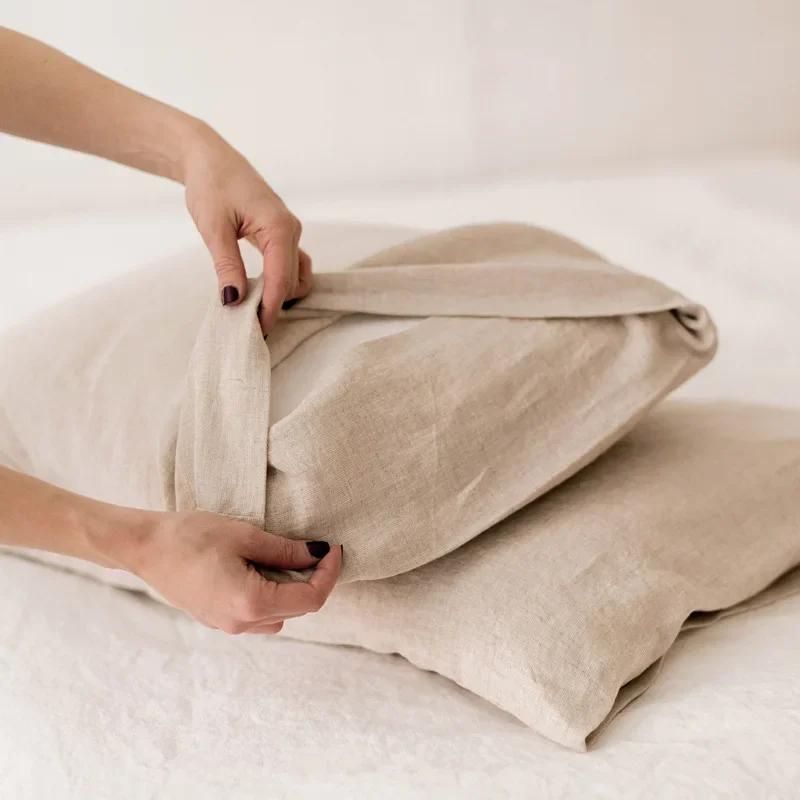 Elegant Pure Linen Throw Pillow Cover - Custom Size Envelope Euro Sham