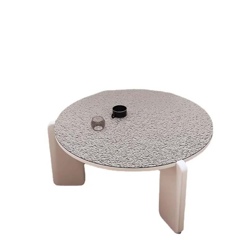 

Qf round Tea Table Living Room Suite Home Solid Wood Leg Glass Tea Table