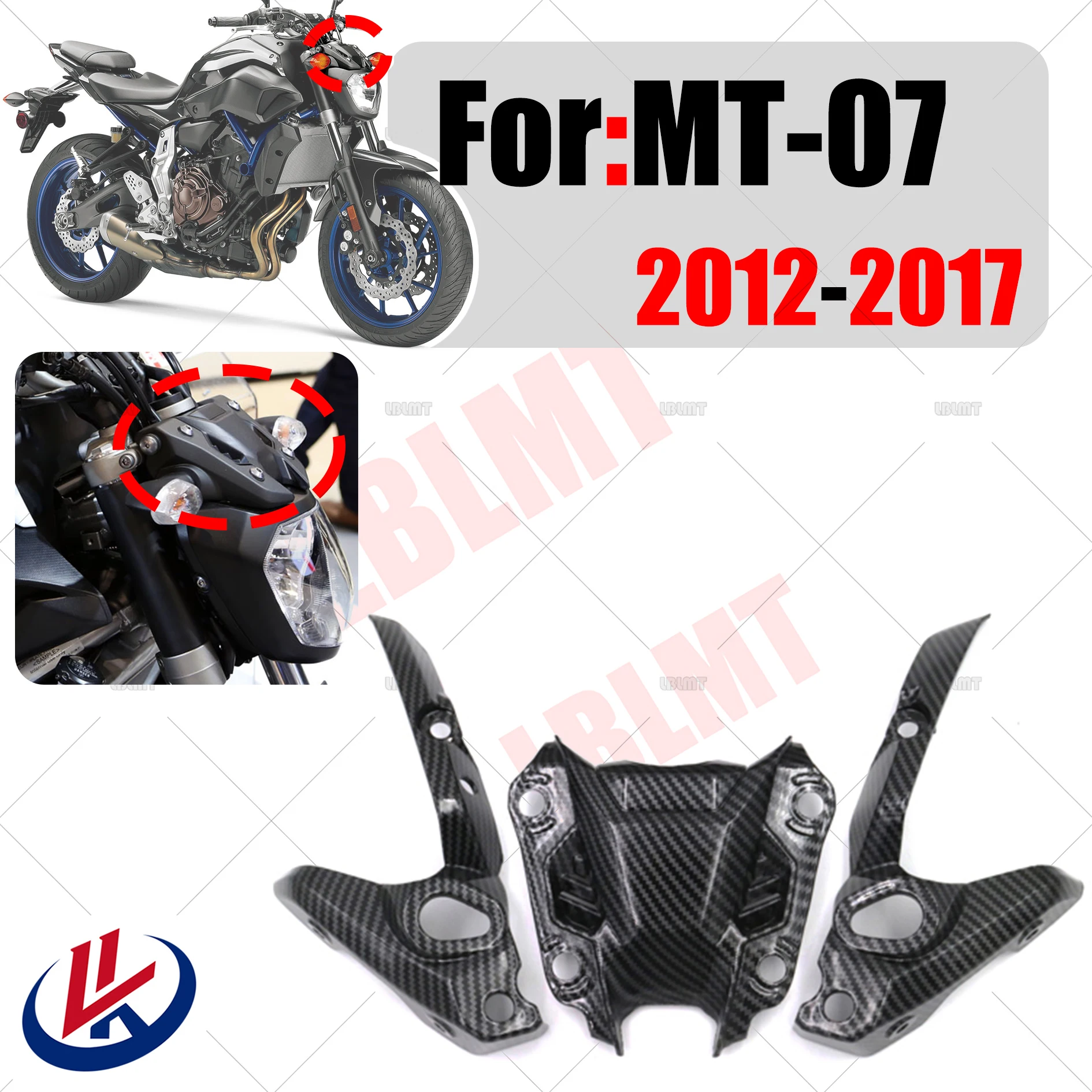 

Обтекатель для передней фары из углеродного волокна для YAMAHA FZ 07 MT-07 2012 2013 2014 2015 2016